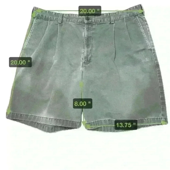 Eddie Bauer distressed twill army green shorts. - Picture 9 of 9